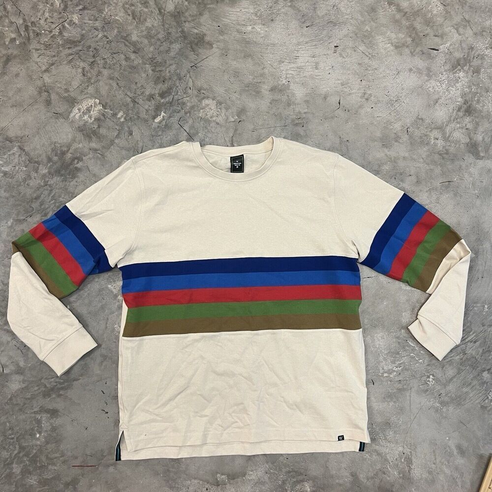 Houston White x Target Beige Hockey Pullover Crewneck Sweater Large Stripes